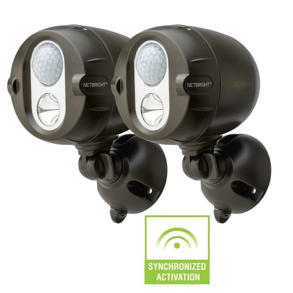 Mr Beams MBN352 Networked LED Wireless Motion Sensing Spotlight System with NetBright Technology, 200-Lumens, Brown, 2-Pack