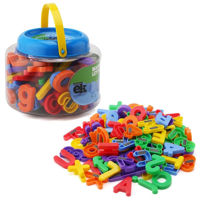 ABC Magnets - 109 Magnetic Alphabet Letters & Numbers With Take Along Bucket By EduKid Toys