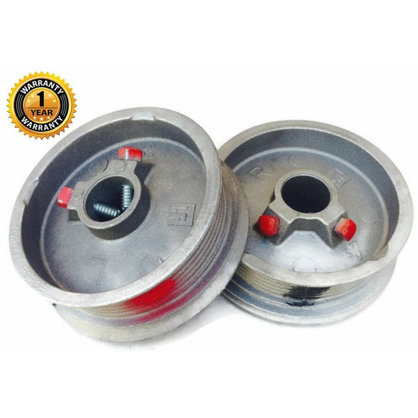 Protech Garage Doors - Pair of Left & Right Hand Heavy Duty Lift Cable Garage Door Drums/Wheel replacement. Black & Red Torsion Cable Drums for Maximum 1/8" Cable Drums