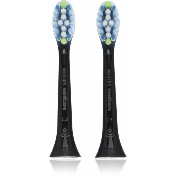 Philips Sonicare Premium Plaque Control replacement toothbrush heads, HX9042/95, Smart recognition, Black 2-pk