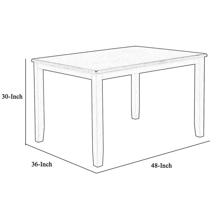 Rectangular Wooden Frame Dining Table with Chiseled Edges, Brown and Black - BM215238