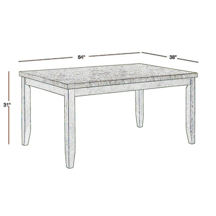 Transitional Wooden Dining Table with Faux Marble Top, Beige and Brown - BM215252