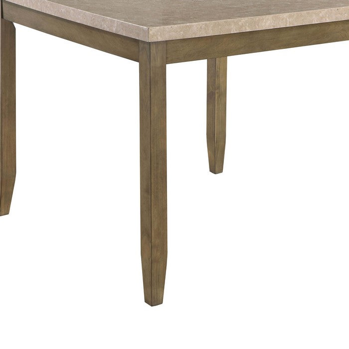 Counter Height Table with Square Top and Chamfered Legs, Brown - BM215259