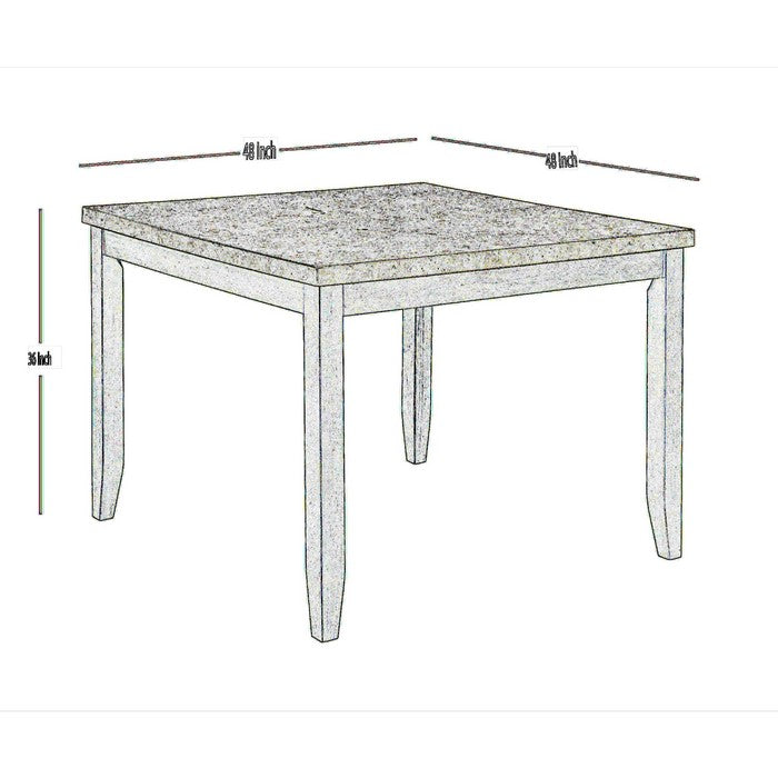 Counter Height Table with Square Top and Chamfered Legs, Brown - BM215259