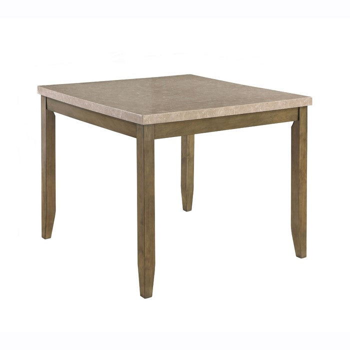 Counter Height Table with Square Top and Chamfered Legs, Brown - BM215259