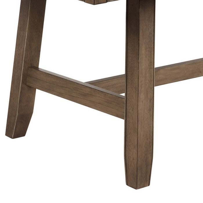 Rectangular Wooden Dining Table with Block Leg Support, Brown