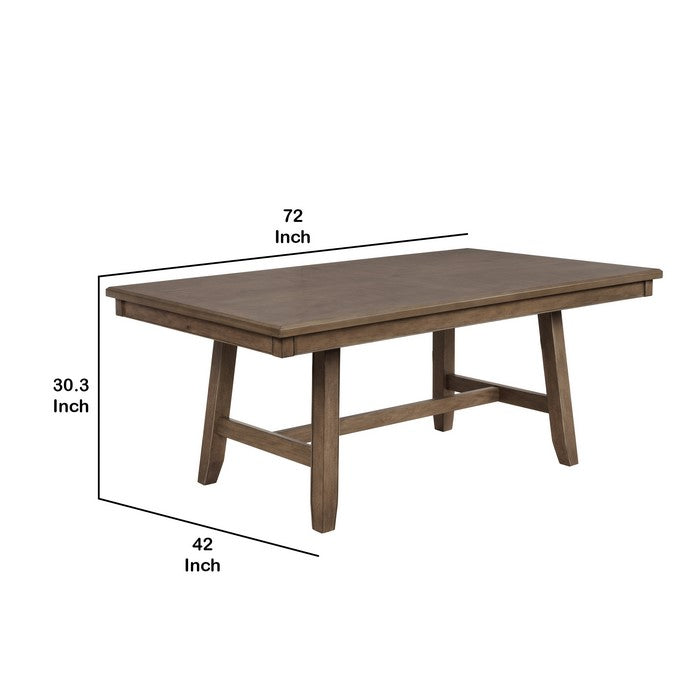 Rectangular Wooden Dining Table with Block Leg Support, Brown