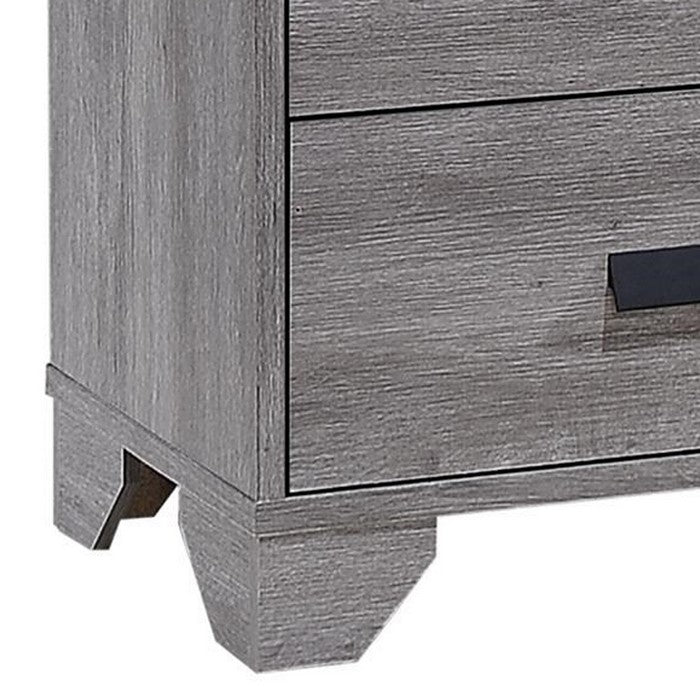 6 Drawer Contemporary Dresser with Metal Pulls and Bracket Feet, Gray