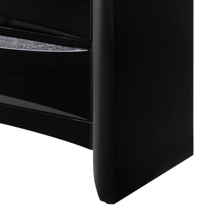 5 Drawer Transitional Chest with Metal Knobs, Black