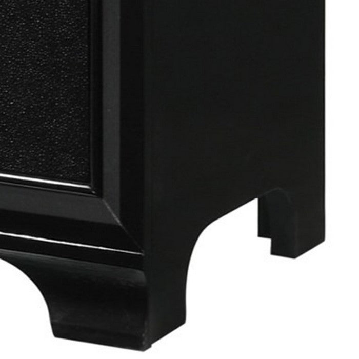 5 Drawer Transitional Chest with Decorative Knobs and Bracket Feet, Black