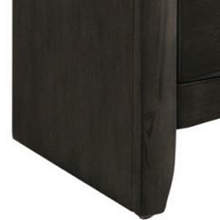 5 Drawer Transitional Style Chest with Metal Knobs, Gray