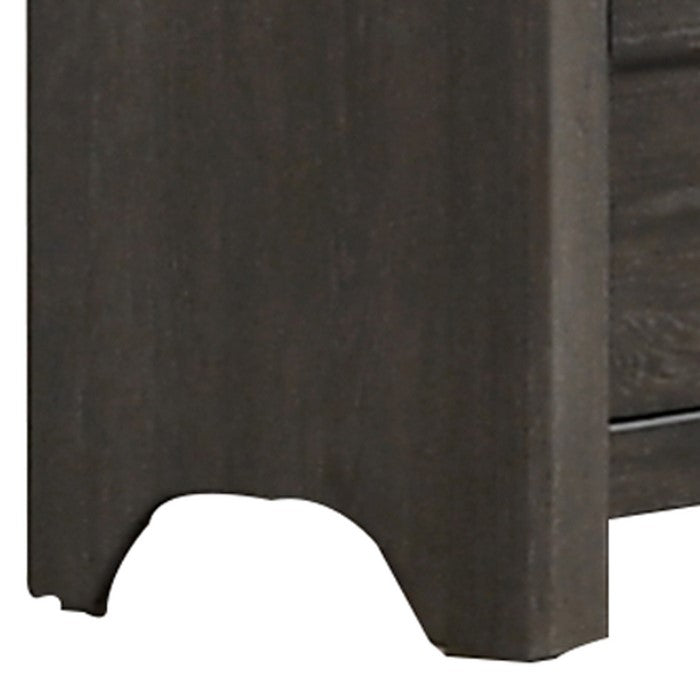 6 Drawer Wooden Dresser with Metal Pulls and Arched Base, Gray