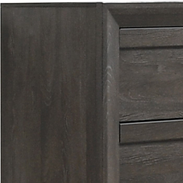 6 Drawer Wooden Dresser with Metal Pulls and Arched Base, Gray