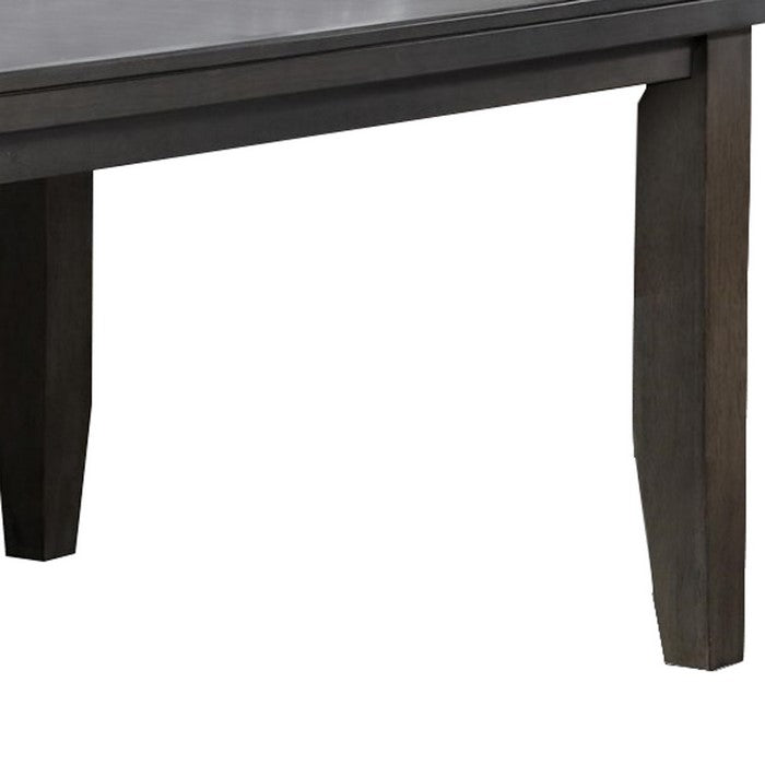Rectangular Wooden Dining Table with Tapered Leg Support, Gray
