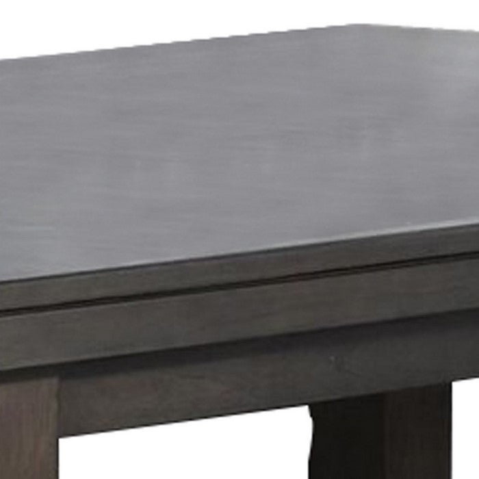 Rectangular Wooden Dining Table with Tapered Leg Support, Gray
