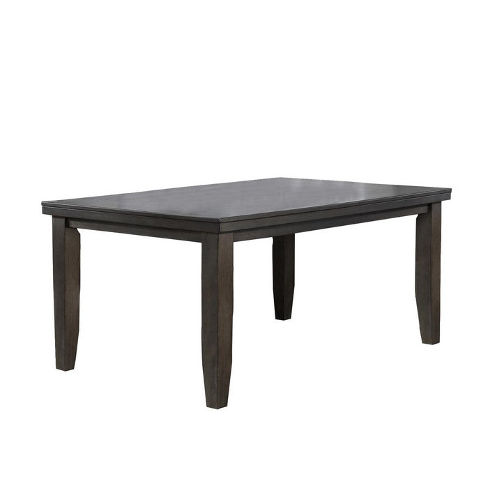 Rectangular Wooden Dining Table with Tapered Leg Support, Gray