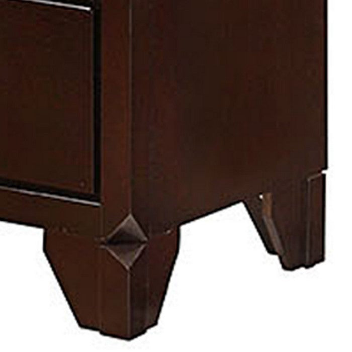 8 Drawer Transitional Dresser with Round Knobs and Clipped Feet, Brown
