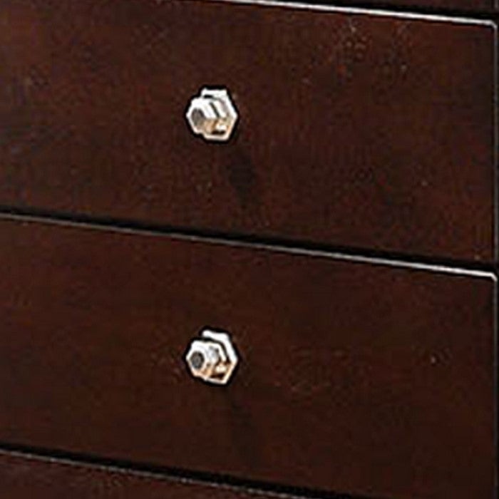 8 Drawer Transitional Dresser with Round Knobs and Clipped Feet, Brown