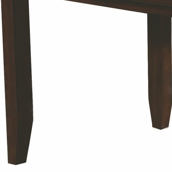 Extendable Wooden Counter Height Table with Plank Tabletop, Brown