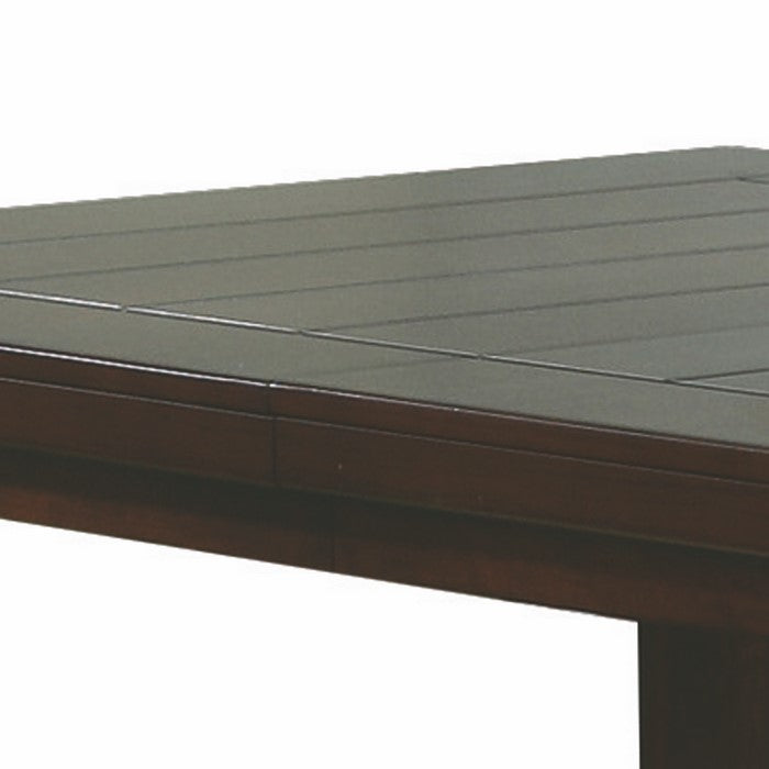 Extendable Wooden Counter Height Table with Plank Tabletop, Brown
