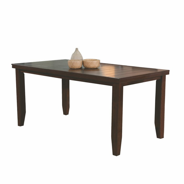 Extendable Wooden Counter Height Table with Plank Tabletop, Brown