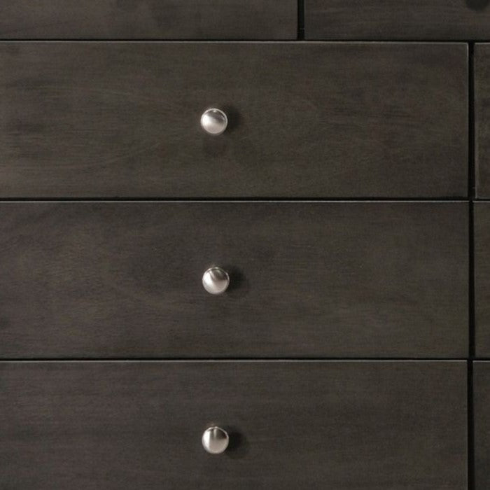 9 Drawer Dresser with Metal Knobs and Chamfered Feet, Gray