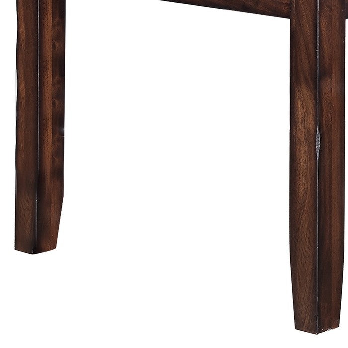 Rectangular Extendable Wooden Dining Table with Block Legs, Brown
