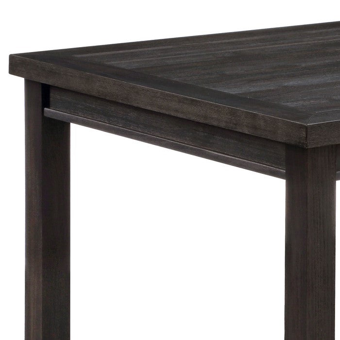 Rectangular Wooden Dining Table with Block Legs, Weathered Gray