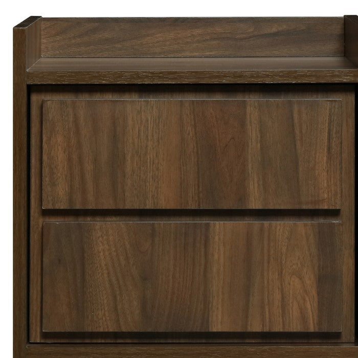 Transitional Nightstand with False Drawer Front and Woodgrain Details,Brown - BM215310