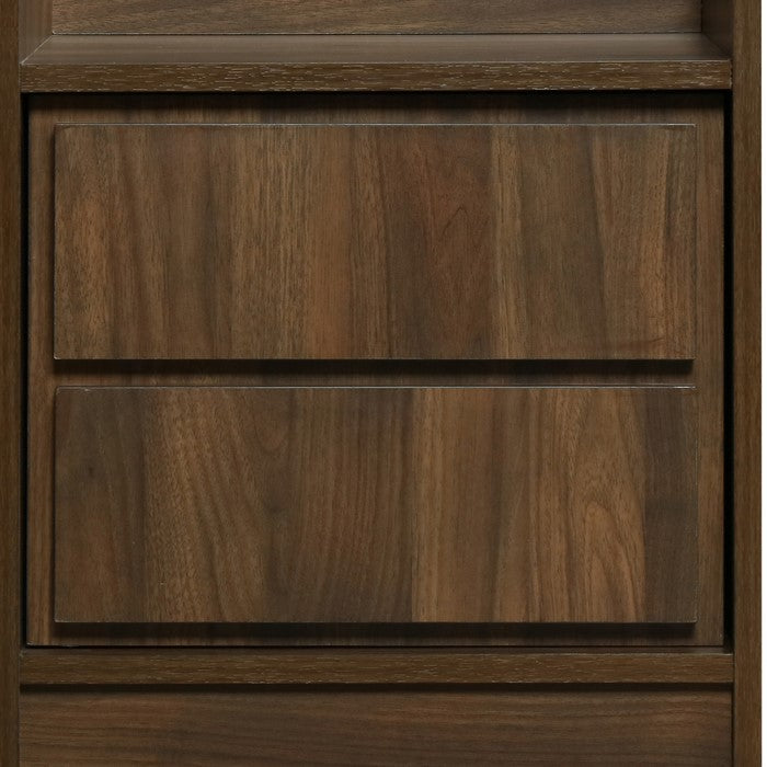 Transitional Nightstand with False Drawer Front and Woodgrain Details,Brown - BM215310