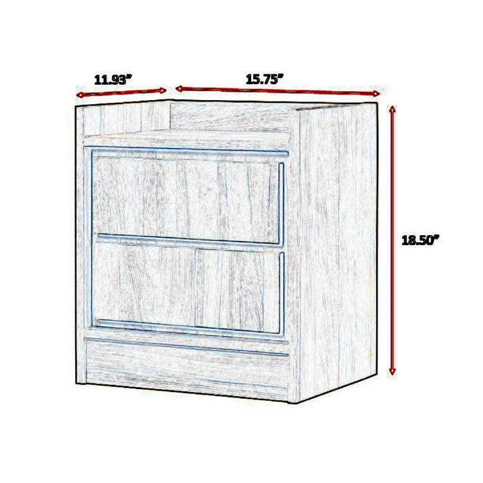 Transitional Nightstand with False Drawer Front and Woodgrain Details,Brown - BM215310