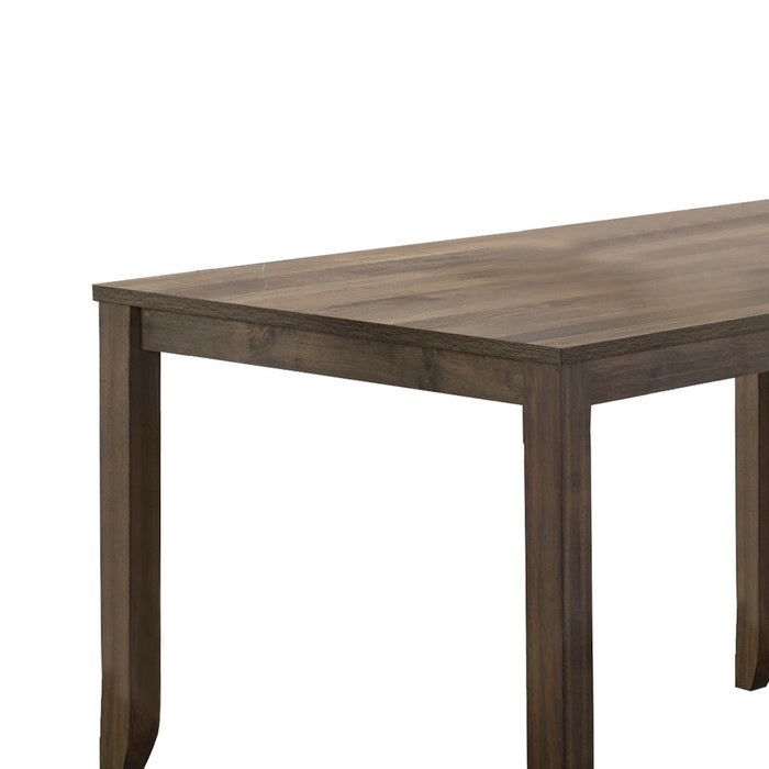 Transitional Style Dual Tone Dining Table with Chamfered Feet, Brown