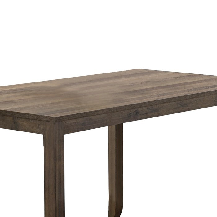 Transitional Style Dual Tone Dining Table with Chamfered Feet, Brown