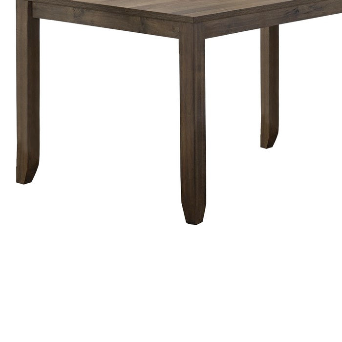 Transitional Style Dual Tone Dining Table with Chamfered Feet, Brown