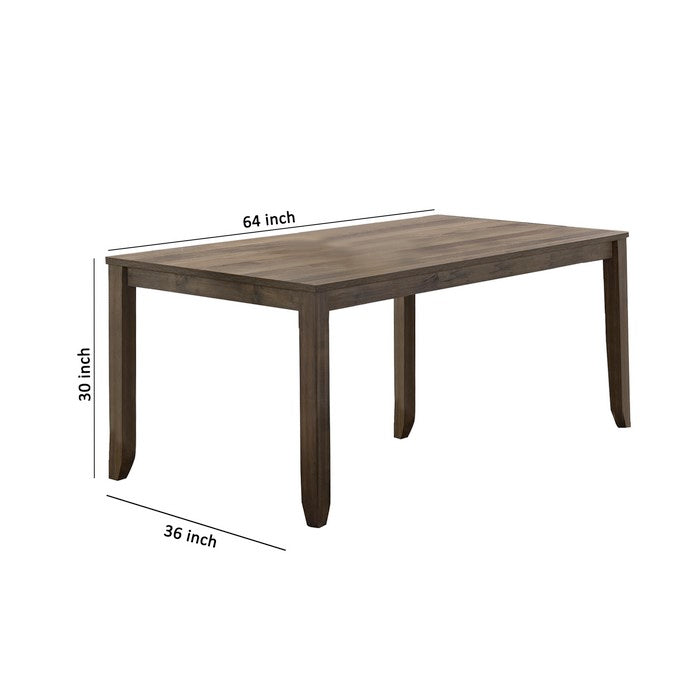 Transitional Style Dual Tone Dining Table with Chamfered Feet, Brown