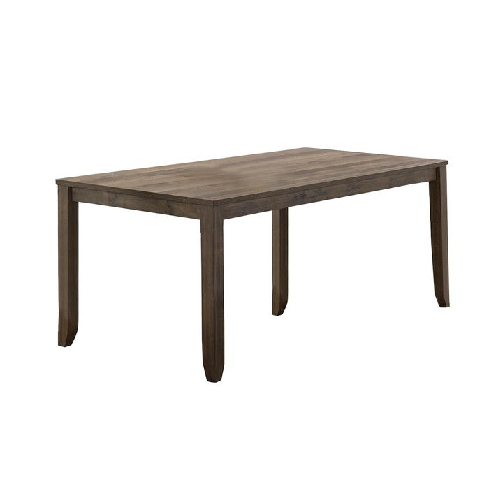 Transitional Style Dual Tone Dining Table with Chamfered Feet, Brown