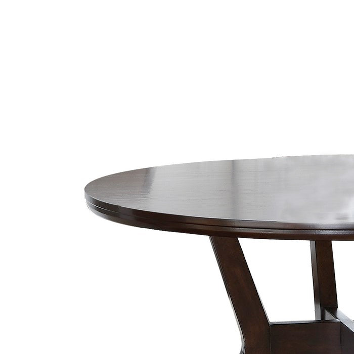 Wooden Round Dining Table with Intersected X Shape Base, Brown