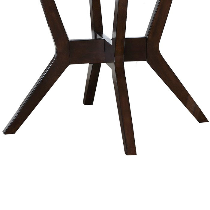 Wooden Round Dining Table with Intersected X Shape Base, Brown
