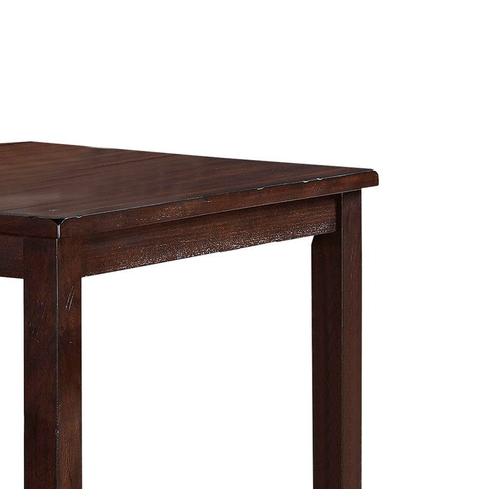 Plank Design Wooden Counter Height Dining Table with Block Legs, Brown
