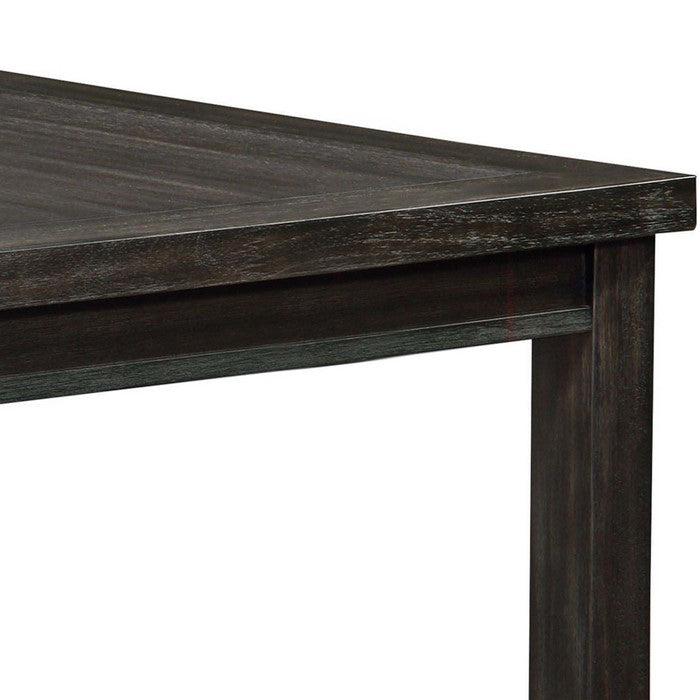 Square Wooden Counter Height Table with Block Legs, Brown