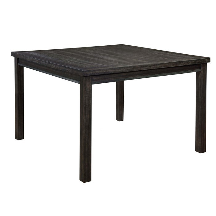 Square Wooden Counter Height Table with Block Legs, Brown