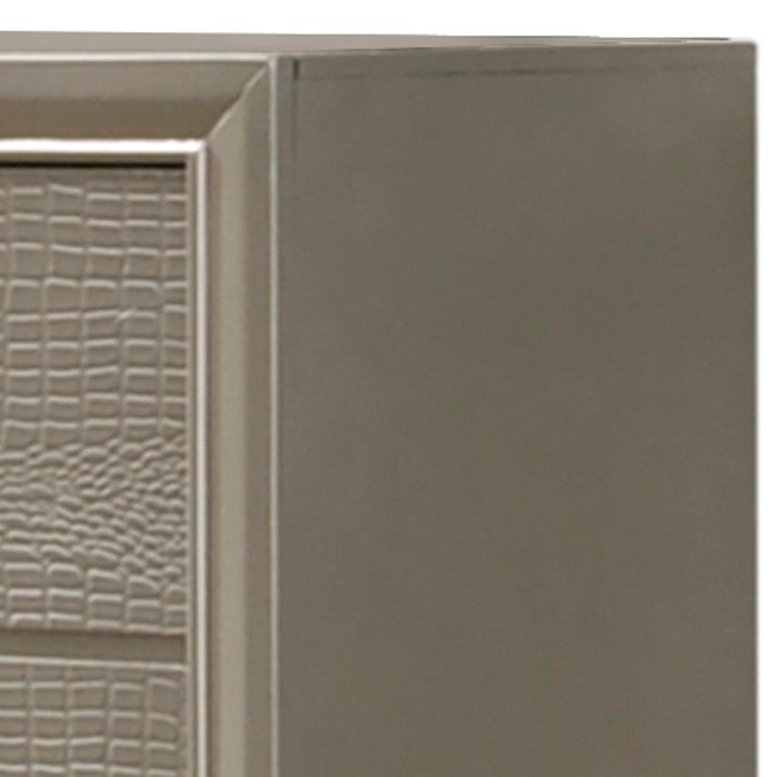Wooden Dresser with Six Spacious Drawers and Bracket Feet, Champagne Gold