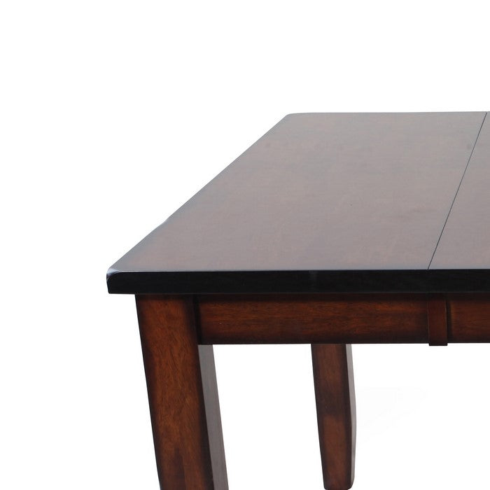 Wooden Counter Height Table with Tapered Block Legs, Brown