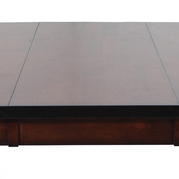 Wooden Counter Height Table with Tapered Block Legs, Brown