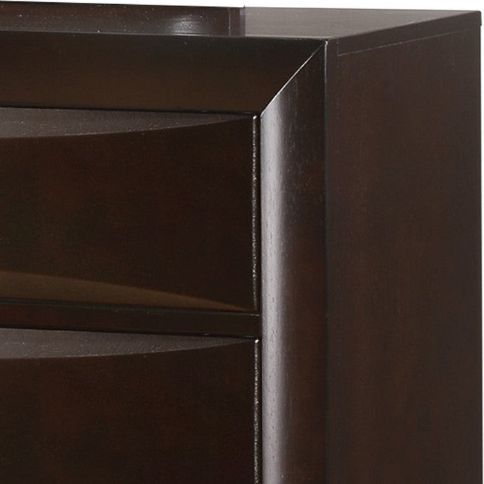 Wooden Dresser with Eight Spacious Drawers and Knobs, Brown