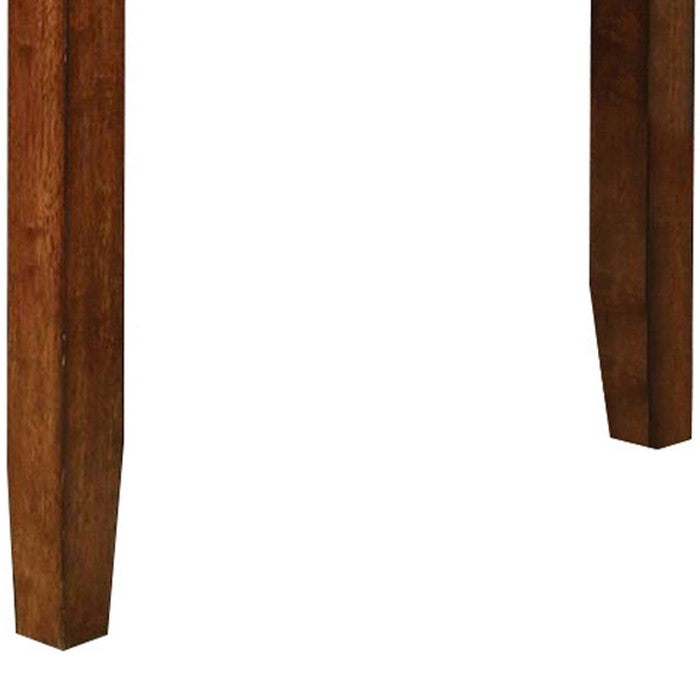 Wooden Extendable Counter Height Table with Chamfered Feet, Brown