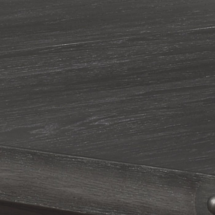 Wooden Counter Height Extendable Table with Two Open Shelves, Gray