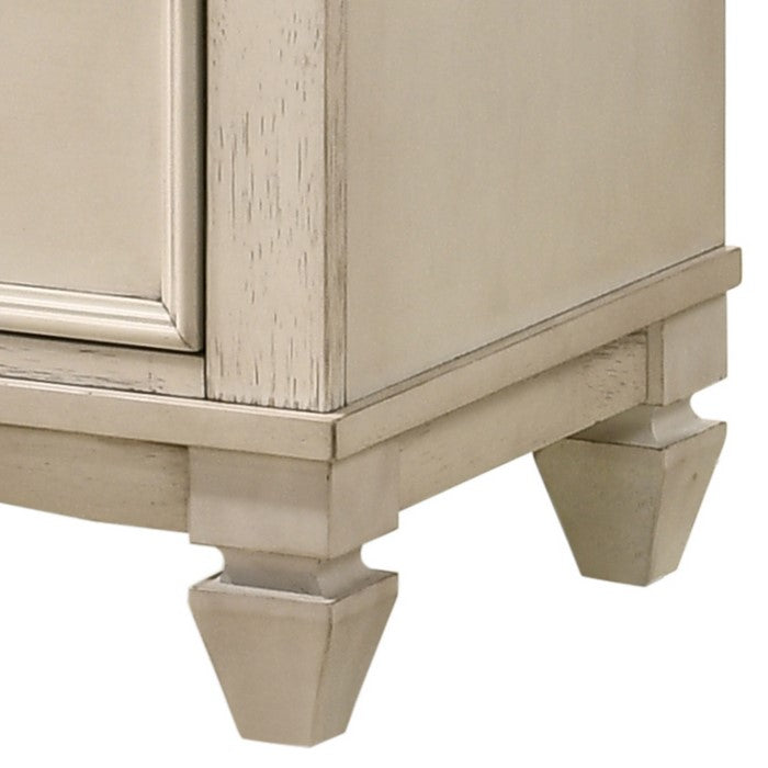 Wooden Dresser with Marble Top and 7 Spacious Drawers, Beige