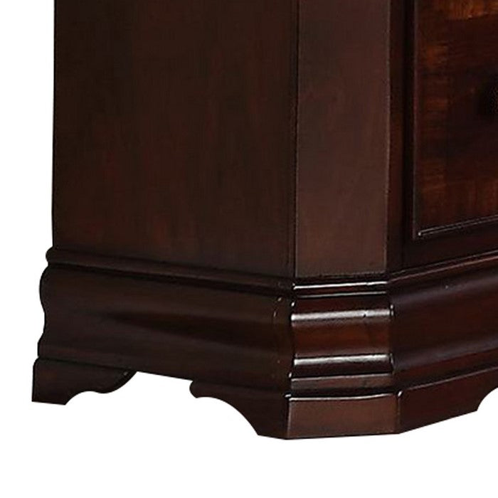 Wooden Dresser with 7 Spacious Drawers and Bracket Feet, Brown