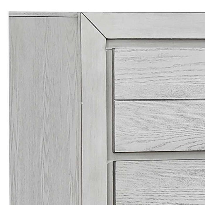 Wooden Chest with Five Spacious Drawers and Chamfered Legs, White